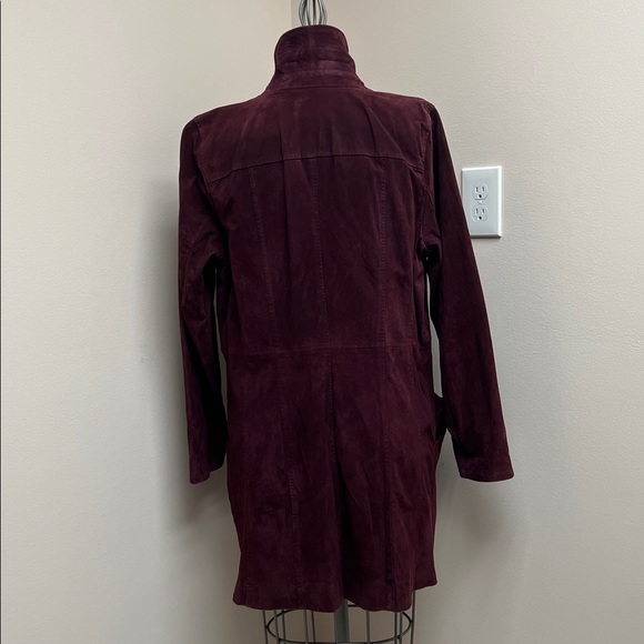 Dennis Basso Suede Leather Trench coat - Picture 3 of 13